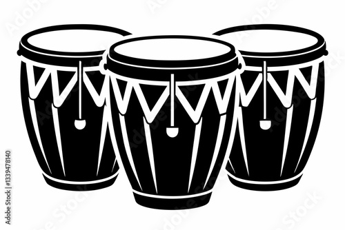 congas line art silhouette vector illustration