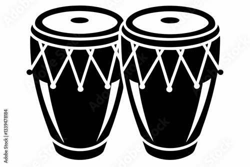 congas line art silhouette vector illustration