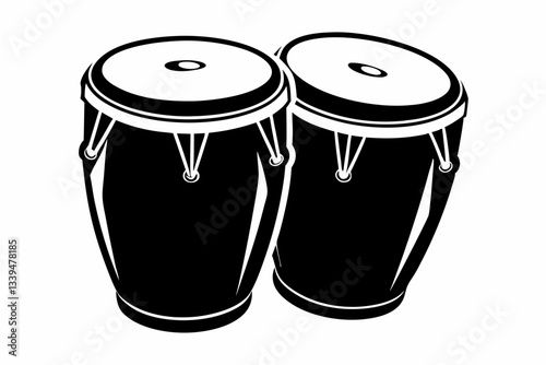 congas line art silhouette vector illustration