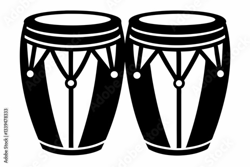 congas line art silhouette vector illustration