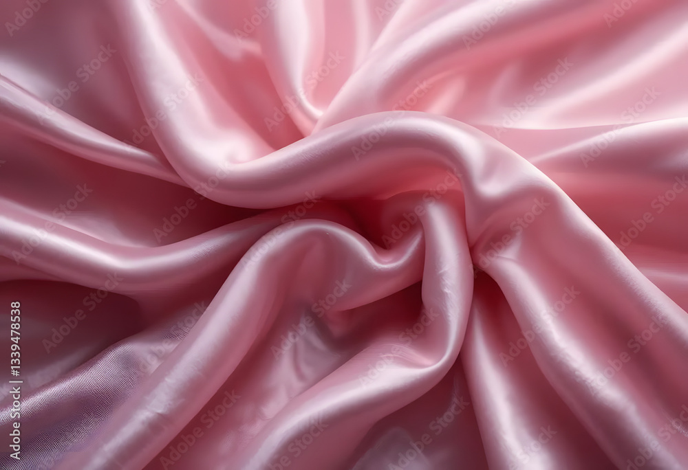 Obraz premium Luxurious Pink Satin Fabric with Elegant Folds and Glossy Texture.
