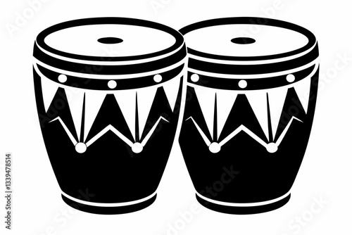 congas line art silhouette vector illustration