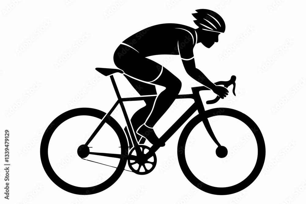 Fototapeta premium cyclist line art silhouette vector illustration