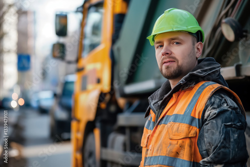 Dedicated Garbage Collection Worker in Uniform