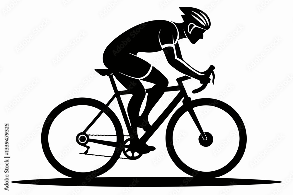 Fototapeta premium cyclist line art silhouette vector illustration