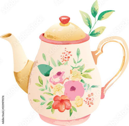 Tea pot with flowers