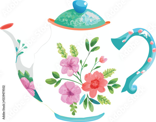Tea pot with flowers