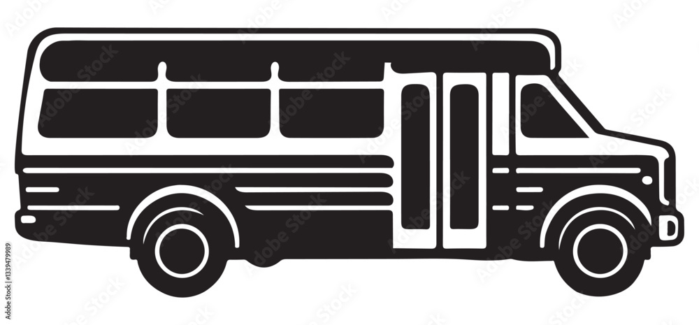 Silhouette Shuttle Bus Vector Illustration Providing Transport and Group Travel Silhouette Shuttle Bus Vector Illustration Providing Transport and Group Travel
