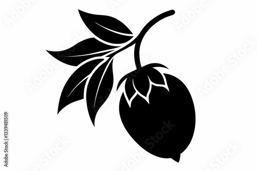 goji berry line art silhouette vector illustration
