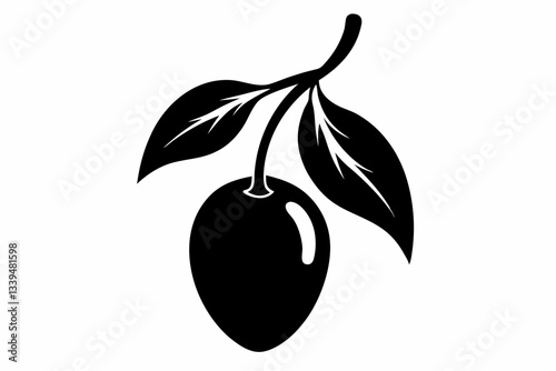 goji berry line art silhouette vector illustration