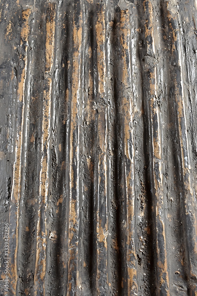 Fototapeta premium Weathered wood grain detail, close up view, textured abstract pattern, used for backgrounds