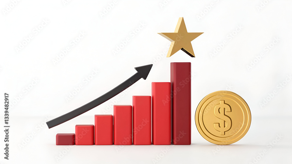 business graph with golden arrow business graph with golden arrow