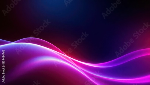 Abstract wave lines pattern dynamic colorful light flowing isolated on black background. concept of music, party, technology, modern. Abstract flowing wavy lines. Colorful dynamic wave