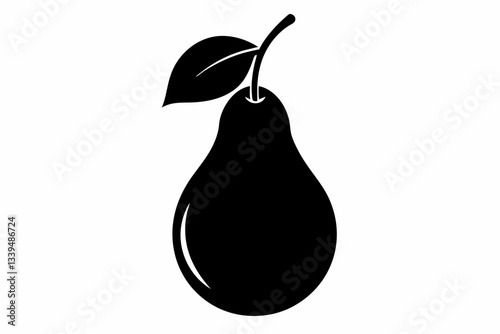 pear line art silhouette vector illustration