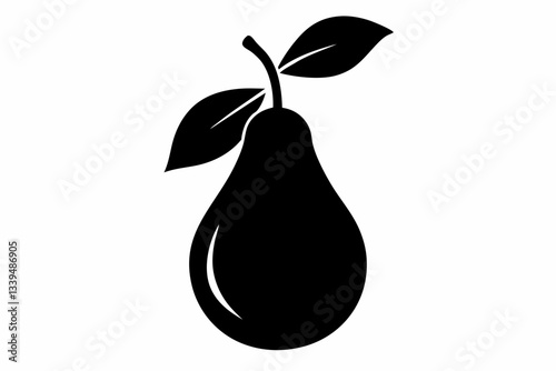 pear line art silhouette vector illustration
