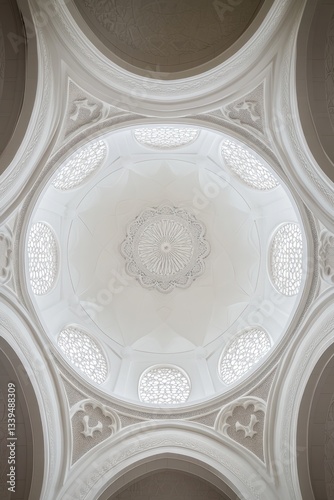 Ornate dome ceiling in historical building photo