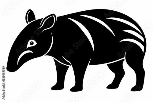 tapir line art silhouette vector illustration