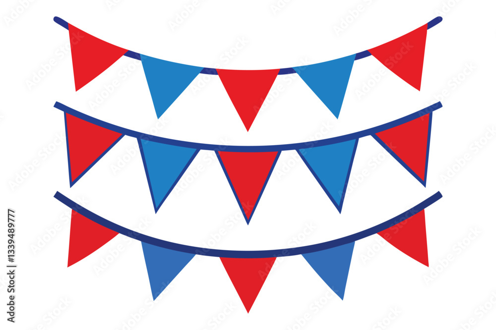 Obraz premium 4th of July independence day bunting banners set