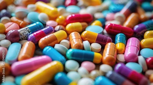 Colored Medication Pills and Capsules