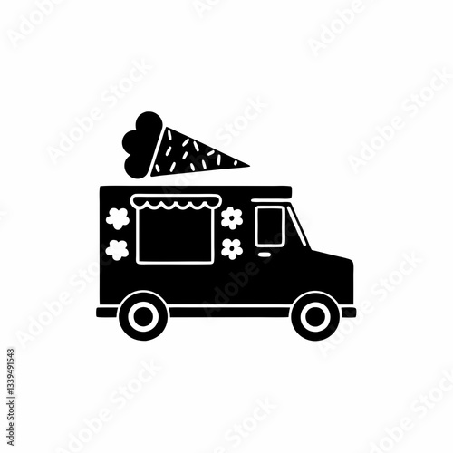 creative details Ice Cream Truck Icon vector illustration