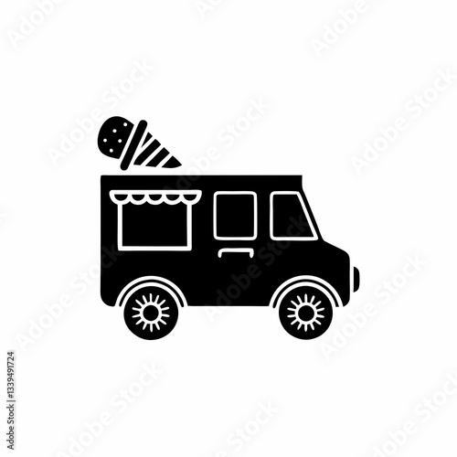 creative details Ice Cream Truck Icon vector illustration