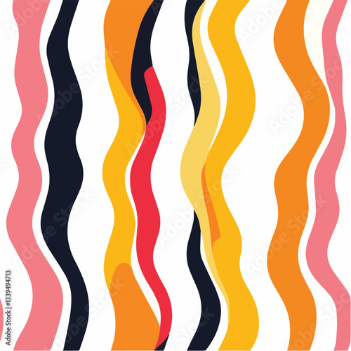 Abstract vector colorful Wavy Lines seamless pattern