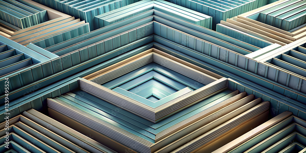 Fototapeta premium Abstract Geometric Architecture. Layered Design