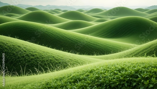 Surreal Waves of Green in a Peaceful Valley