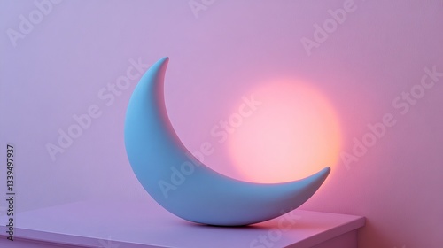 Moonlight Pastel Blue View Tiny Pink Right Vibe Lamp