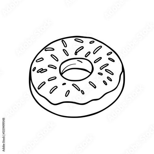 Delicious Donut Illustration with Sprinkles  Yummy Treat                                            