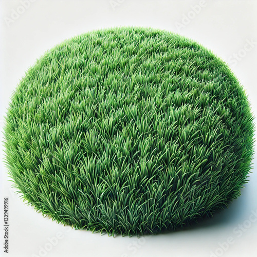 grass ball on white background
