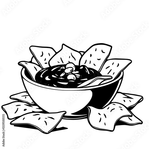 Spicy Nachos Delight: A Bold Graphic Illustration                                                   