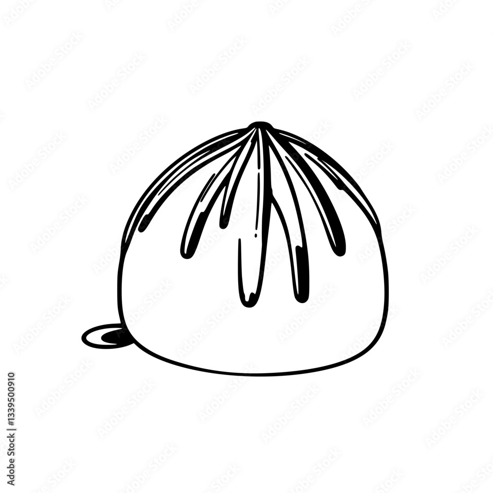 Black Outline Vector Illustration of a Chocolate Truffle with a Drizzle Pattern Black Outline Vector Illustration of a Chocolate Truffle with a Drizzle Pattern