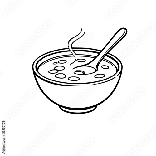 A Delicious Bowl of Hot Soup Ready to Eat                                                          