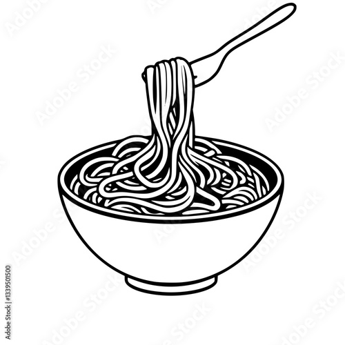 Delicious Noodles in a Bowl Ready to Eat!                                                          