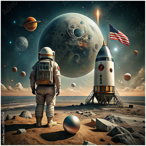 Surreal narrative write a magical realism story for National Astronaut Day