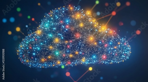 Illuminated cloud network data.