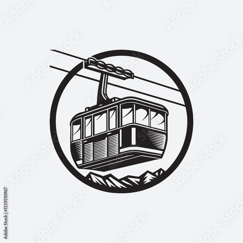 Cable car silhouette  vector art 