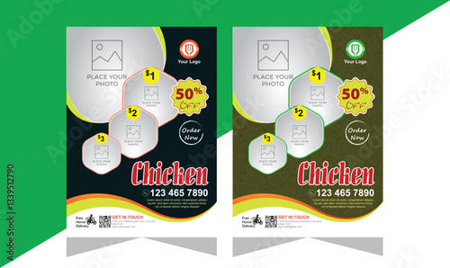 Fast food restaurant business marketing social media post or banner template design.