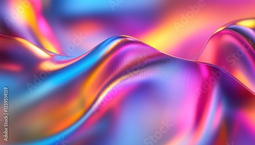 Wallpaper Mural Abstract iridescent wavy surface Torontodigital.ca