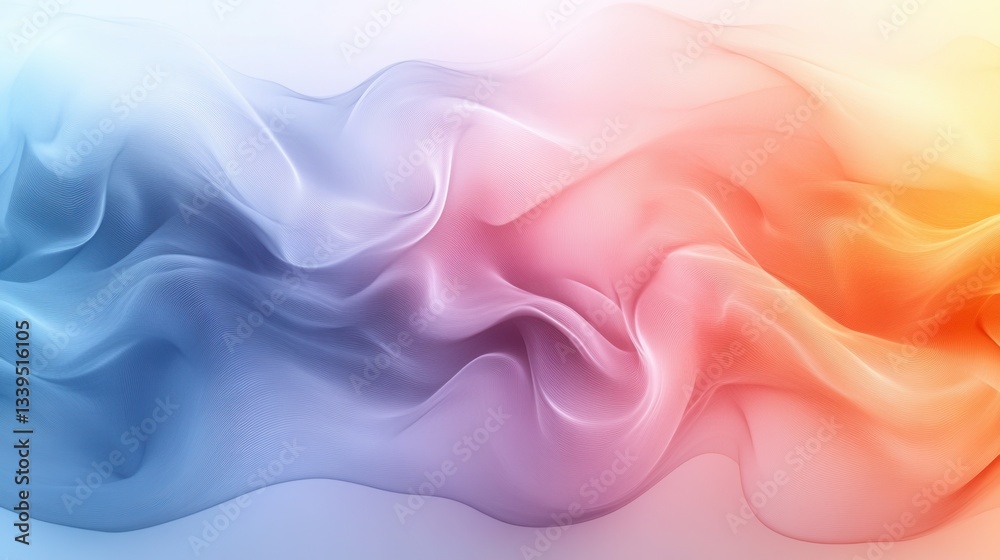 Obraz premium Ethereal wave of vibrant color blending in a smooth gradient abstract design perfect for backgrounds and wallpapers creating a modern visual experience