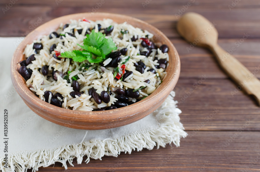 Ταπετσαρία Traditional Costa Rican dish - Gallopinto