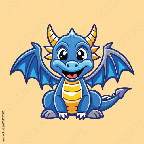 Adorable Cartoon Dragon Mascot Character Illustration for Brand Identity