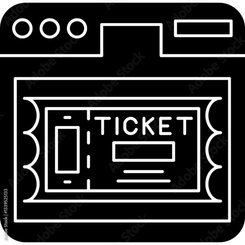 Bild auf Leinwand Electronic ticket Icon