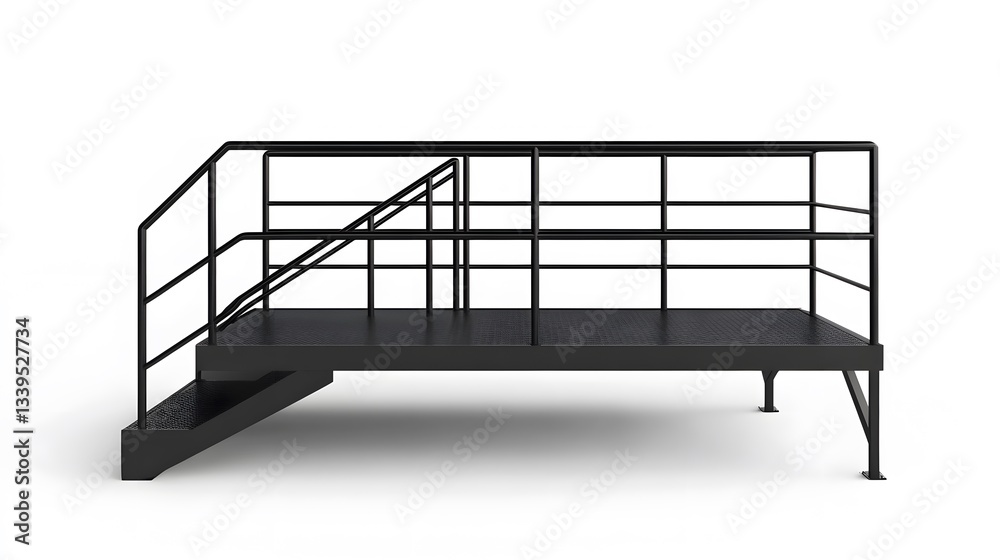 custom made wallpaper toronto digitalIndustrial Metal Platform Stairs Safety Railing 3D Model