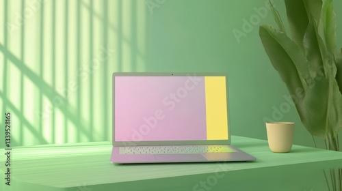 TechWorkspaces Pastel Lavender Moment Yellow Empty