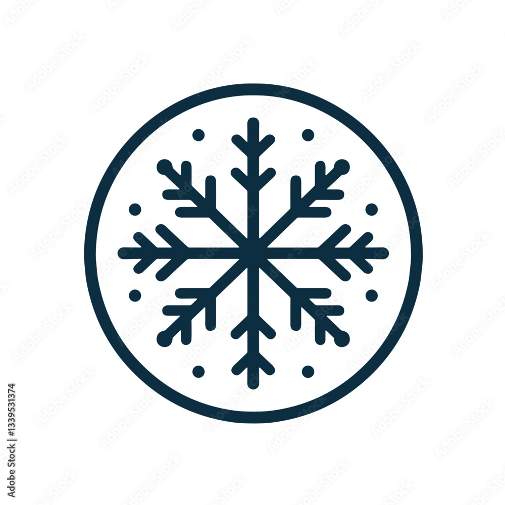 Stylish snowflake vector icon illustration with a transparent background for winter and holiday designs Stylish snowflake vector icon illustration with a transparent background for winter and holiday designs