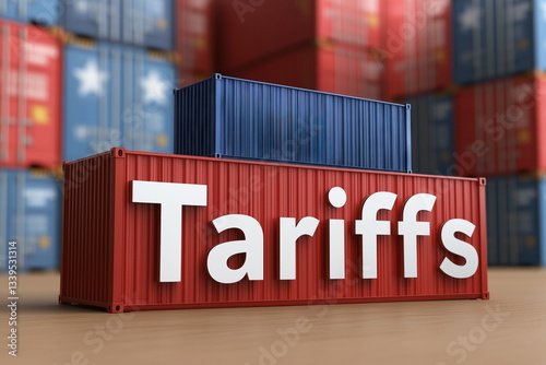 Cargo containers marked with tariffs illustrating the effects of trade barriers on global commerce and the significance of international trade regulations