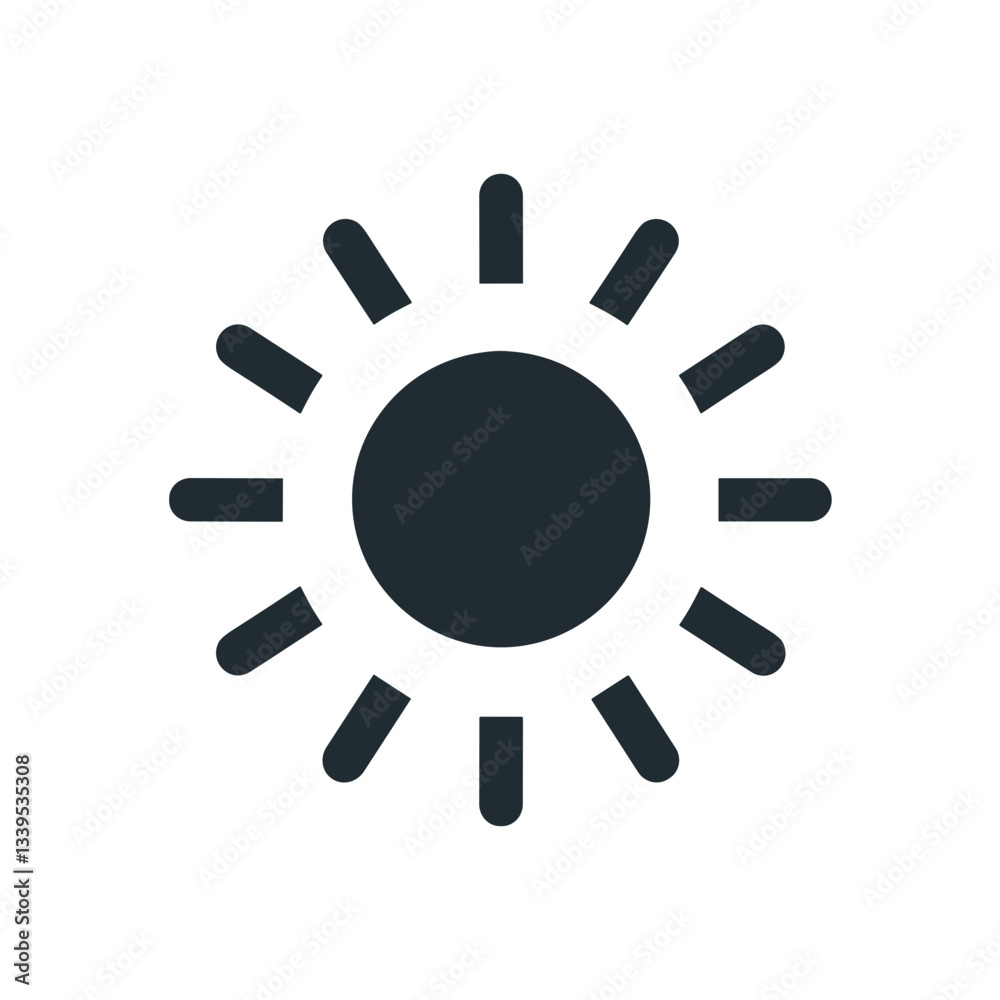 Simple dark sun vector icon with transparent background for sun eclipse designs Simple dark sun vector icon with transparent background for sun eclipse designs