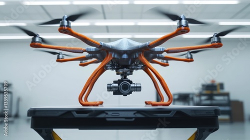 Wallpaper Mural Advanced Drone on Display in a Modern Workshop Setting with High-Tech Equipment Torontodigital.ca